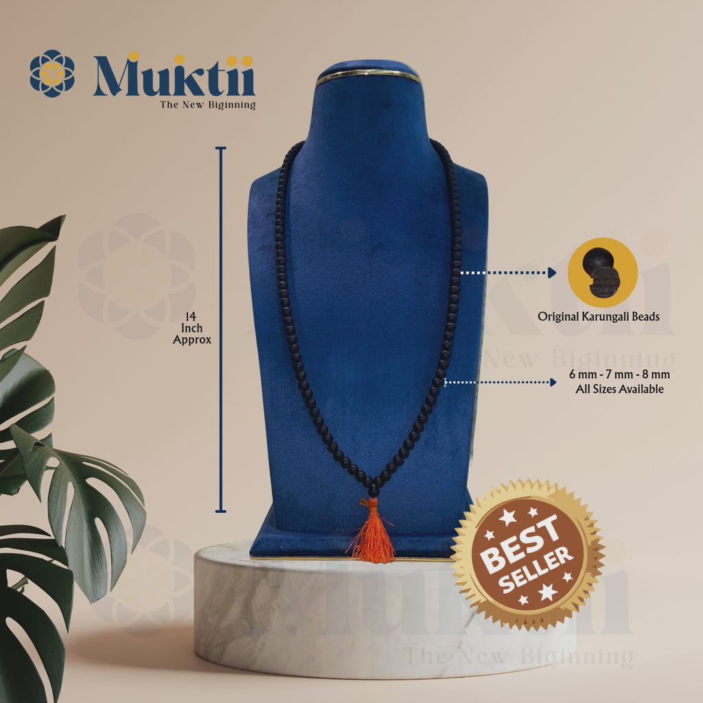 MUKTII Original Karungali Mala for Men & Women (Govt Certified | Premium Quality)